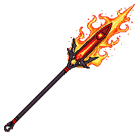 enchanted scythe fire enchantment burning blade flame arc
