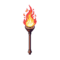 enchanted staff fire enchantment blazing orb top flame