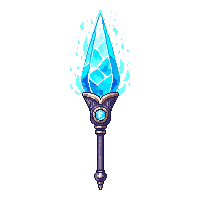 enchanted staff ice enchantment frost crystal top frozen