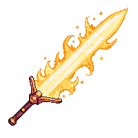 enchanted sword fire enchantment blazing blade orange