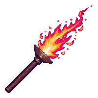 enchanted wand fire enchantment flame tip burning star red
