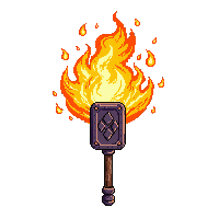 enchanted war hammer fire enchantment molten head burning