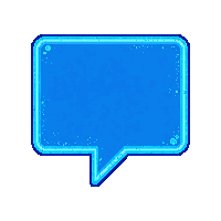 cyberpunk neon chat bubble ui element cyan blue glow