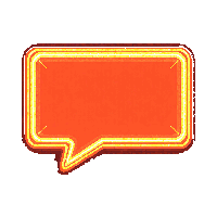 cyberpunk neon chat bubble ui element orange amber glow