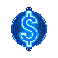 cyberpunk neon currency display ui element cyan blue glow