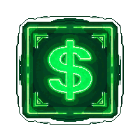 cyberpunk neon currency display ui element green lime glow