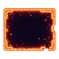 cyberpunk neon menu border ui element orange amber glow