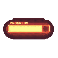 cyberpunk neon progress bar ui element orange amber glow