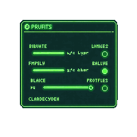 cyberpunk neon quest tracker ui element green lime glow