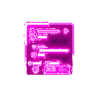 cyberpunk neon quest tracker ui element magenta pink glow