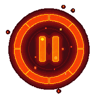 cyberpunk neon skill button ui element orange amber glow
