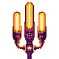 cyberpunk neon stamina bar ui element orange amber glow