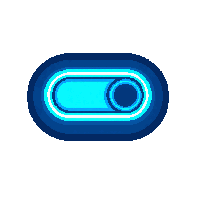 cyberpunk neon toggle switch ui element cyan blue glow