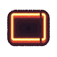 cyberpunk neon tooltip frame ui element orange amber glow