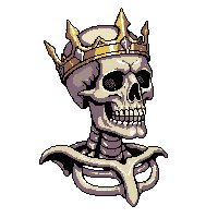 portrait bust skeleton king bone crown hollow eyes armored