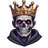 portrait bust undead king crown rotting flesh hollow eyes