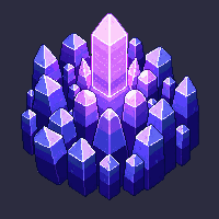 shadowlands crystal cluster large formation jagged purple