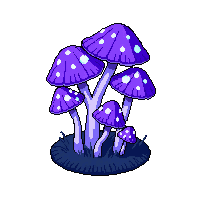 shadowlands dark mushroom cluster bioluminescent purple