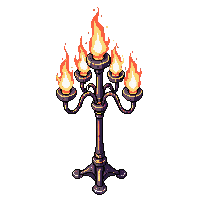 shadowlands shadow candelabra ghostly flames dark metal