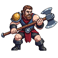 starter hero berserker giant axe fierce attack1 wide