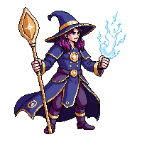 starter hero mage staff robes magical attack2 lightning