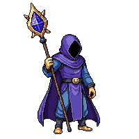 starter hero mage staff robes magical death falling