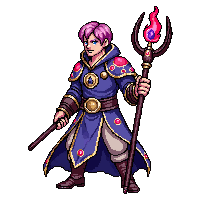 starter hero mage staff robes magical hurt taking damage