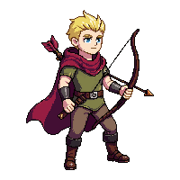 starter hero ranger bow cloak nature attack1 arrow shot