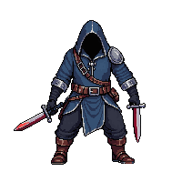 starter hero rogue dual daggers hood leather death falling