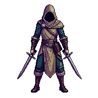 starter hero rogue dual daggers hood leather special shadow