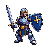 starter hero warrior sword shield plate armor death falling