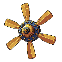 steampunk machinery airship propeller pristine new brass