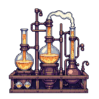 steampunk machinery alchemy distiller pristine new glass