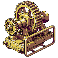steampunk machinery brass gear pristine new shiny polished