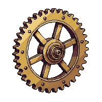 steampunk machinery brass gear worn used scratched dull