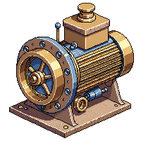 steampunk machinery clockwork motor pristine new brass