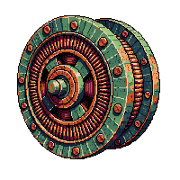 steampunk machinery copper wire coil rusted corroded green