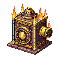 steampunk machinery furnace gold plated luxurious ornate