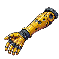 steampunk machinery mechanical arm gold plated luxurious