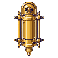 steampunk machinery piston assembly gold plated luxurious