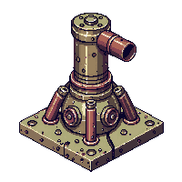 steampunk machinery piston assembly rusted corroded seized