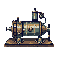 steampunk machinery piston assembly worn used oil stained