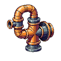 steampunk machinery steam pipe pristine new copper shiny