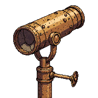 steampunk machinery telescope mount rusted corroded cracked