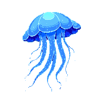 underwater kingdom bioluminescent jellyfish glowing blue