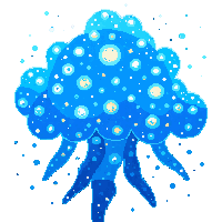 underwater kingdom bioluminescent plankton cloud tiny