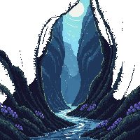 underwater kingdom cave tunnel narrow winding rocky dark