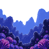 underwater kingdom coral fan purple flat delicate waving