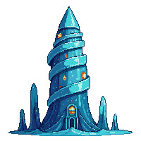 underwater kingdom palace tower tall spiraling shell