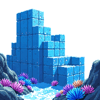 underwater kingdom palace wall coral block iridescent